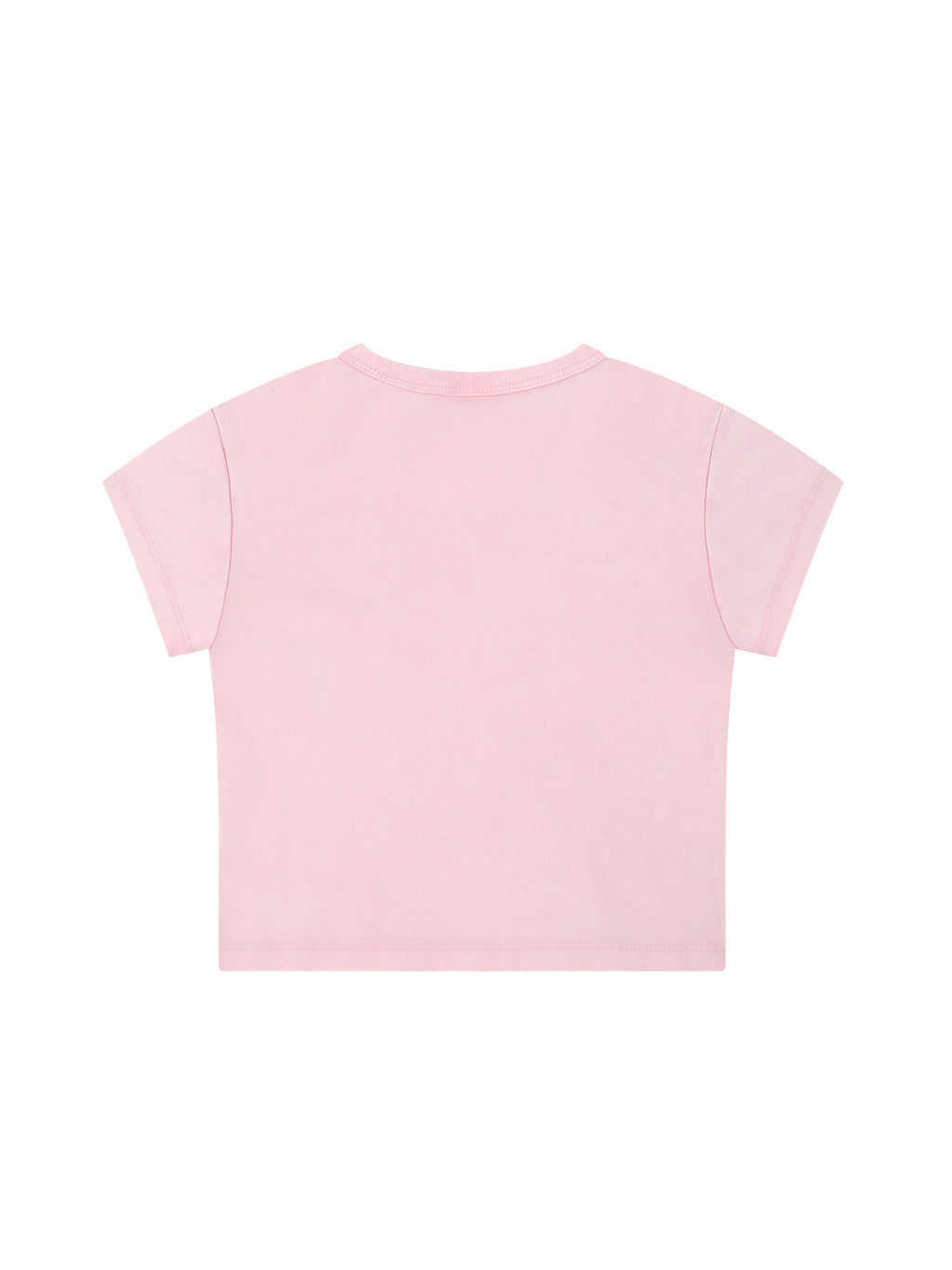 I ♥ basic art girl Snow Washed Crop Top (Pink, Black)